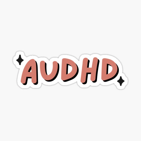 Item preview, Fun AuDHD text illustration (ADHD and autism/ neurodiversity) designed and sold by NeurodiverseTea.