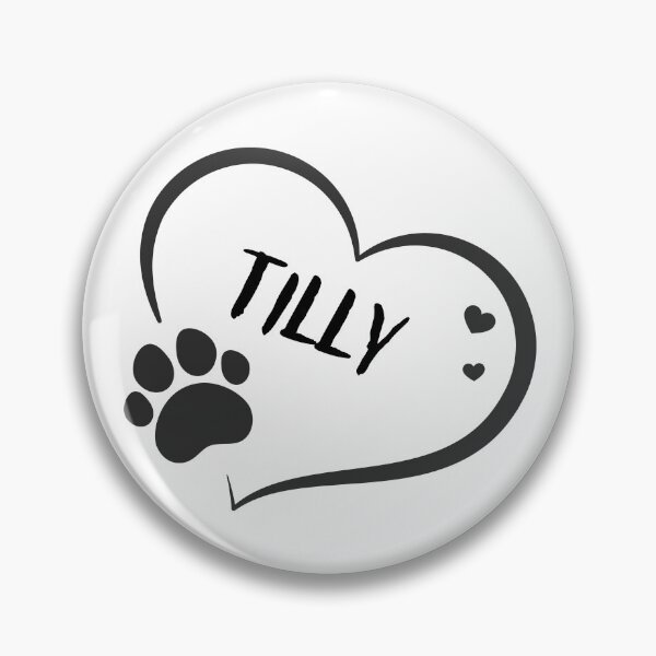 Item preview, Tilly pet dog or cat name in a heart with a paw, great gift for dog or cat owners designed and sold by OCS1337.