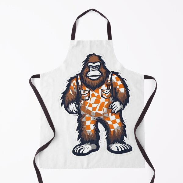 Item preview, Bigfoot wearing orange checkered overalls designed and sold by BrinaandPops.