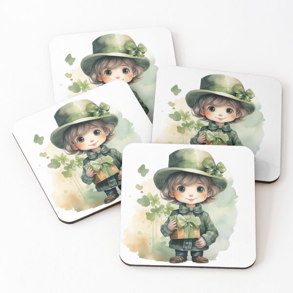 Item preview, Festive Irish Child Holding a Lucky Present designed and sold by SellingWSarah17.