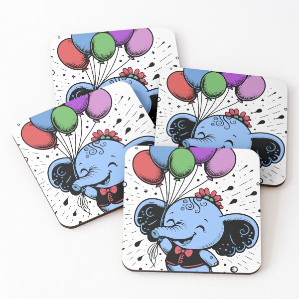 Item preview, Little Elephant Holding Balloons designed and sold by AdamMuranski.