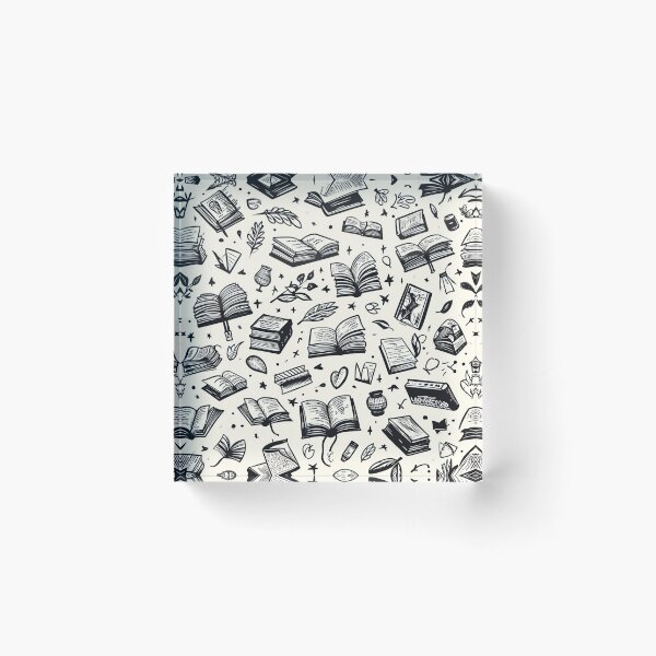 Item preview, Book Aesthetic, Abstract Doodle Books Pattern designed and sold by Desfix.