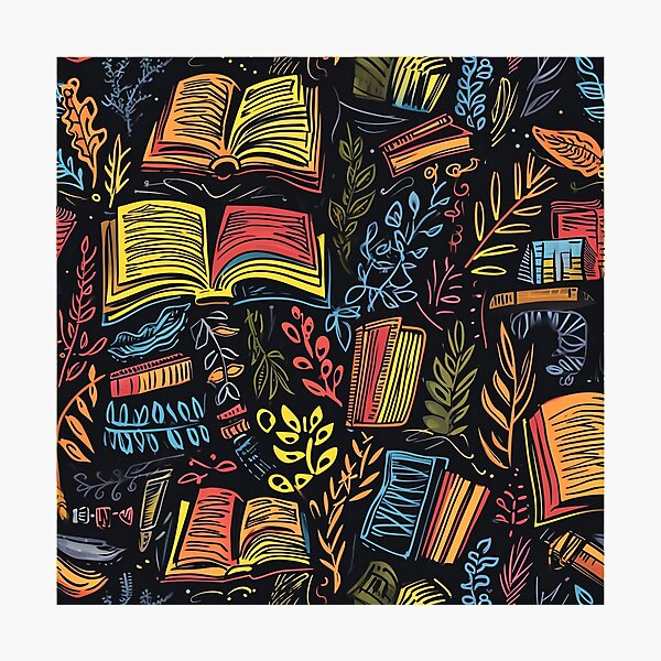 Item preview, Book Aesthetic, Abstract Doodle Books Pattern designed and sold by Desfix.