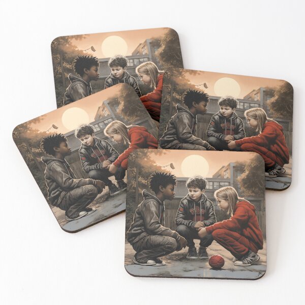 Item preview, Childhood Friends Playing Ball Together designed and sold by VivaIconicPrint.