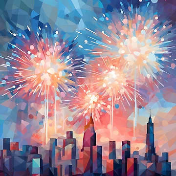 Artwork thumbnail, Fireworks in Geometric Splendor by RxU3