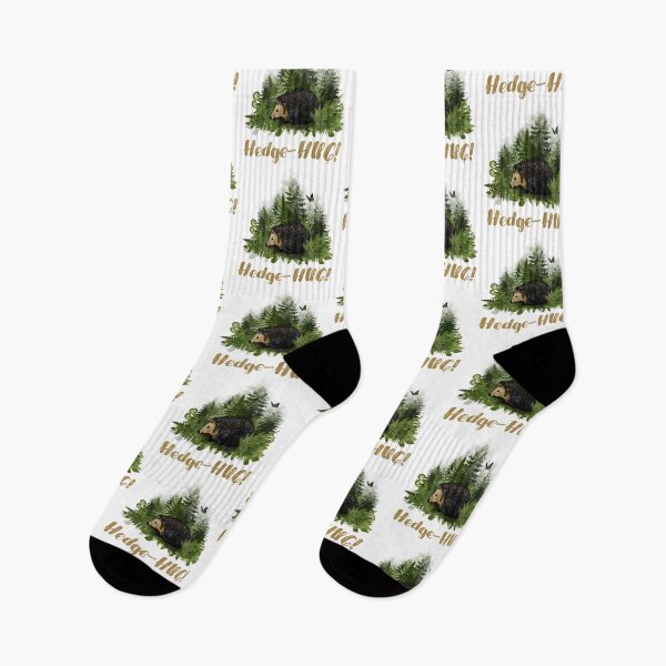 Item preview, Hedge-hug! Cute hedgehog with butterfly and Ferns in the woods, watercolor designed and sold by Drawmecute.