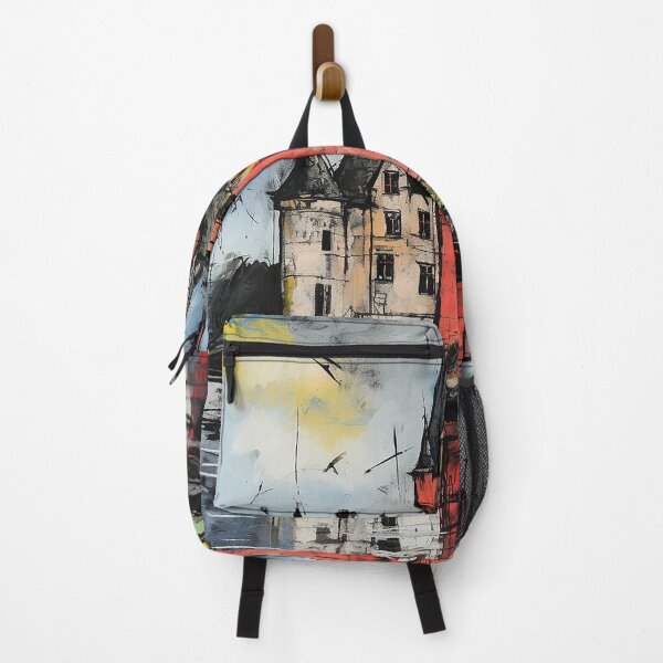 Item preview, Castle colorful travel vintage graphic designed and sold by wonderfulpark.