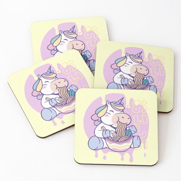 Item preview, Funny kawaii unicorn with ramen noodles designed and sold by Ecmoprints.
