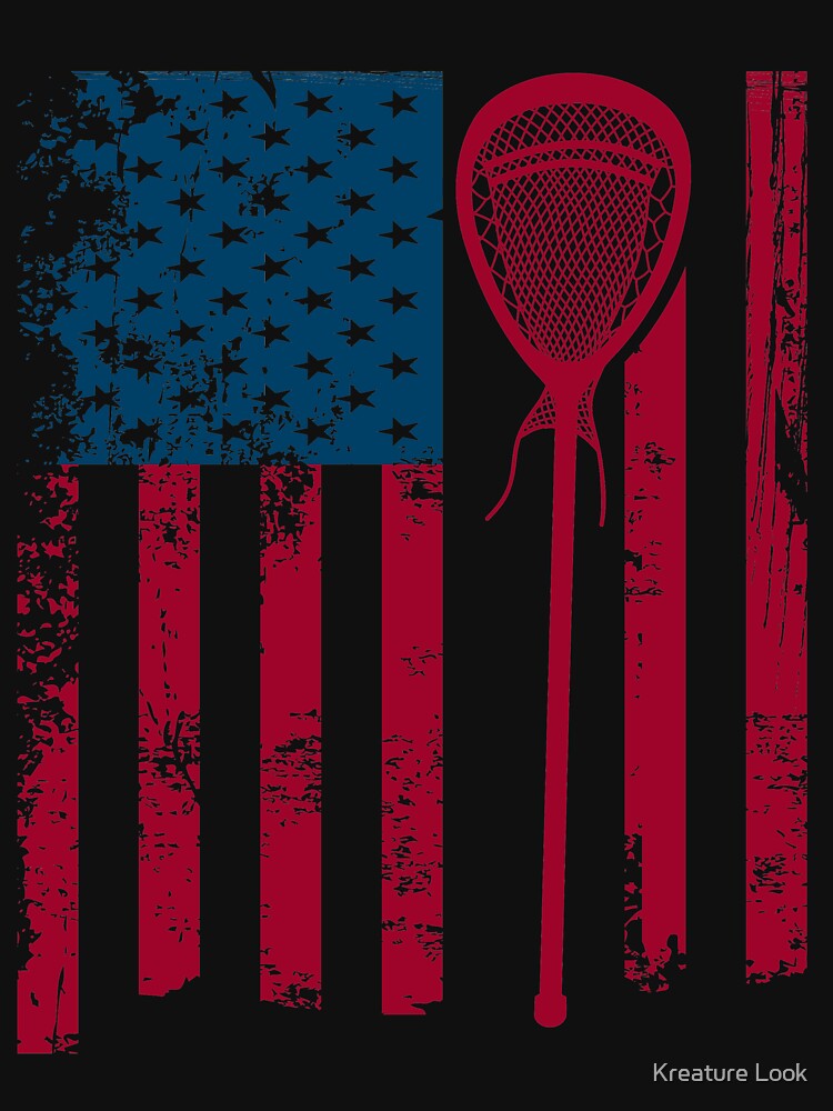 "American Flag lacrosse stick lacrosse player gift game day shirt