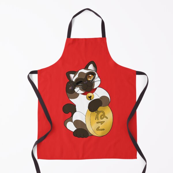 Item preview, Siamese Maneki Neko Gold Eyes Eyes Red Collar designed and sold by Xyluxus.