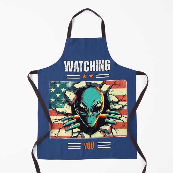Item preview, Alien looks through flag, watching you designed and sold by Wallisart.