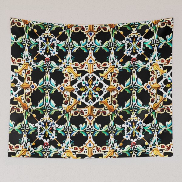 Item preview, Filigree Art Elegant & Royal Gold Flower Teal Lattice designed and sold by Zeporas Castle.