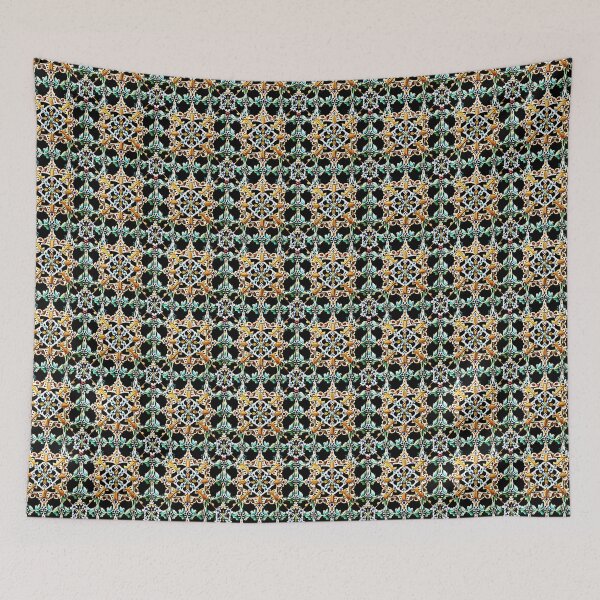 Item preview, Filigree Art Elegant & Royal Gold Flower Teal Lattice 3X designed and sold by Zeporas Castle.