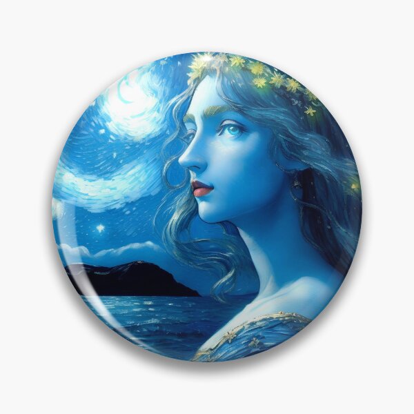 Item preview, Blue Starry Night Greek Sea Goddess Art #95 designed and sold by Scarlet Swan.