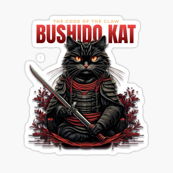 Bushido Kat - The Samurai Feline Warrior Design Sticker