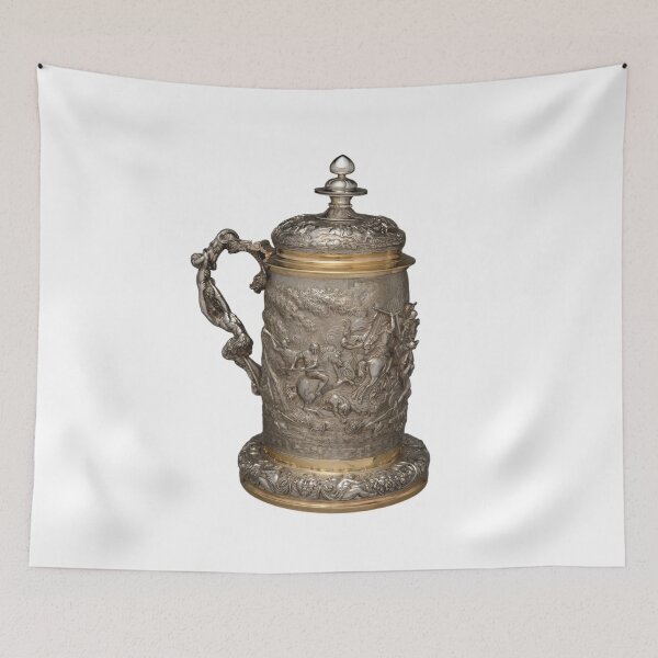 Item preview, Antique Silver and Gold Beer Mug with Baroque Scene designed and sold by gallofoto.
