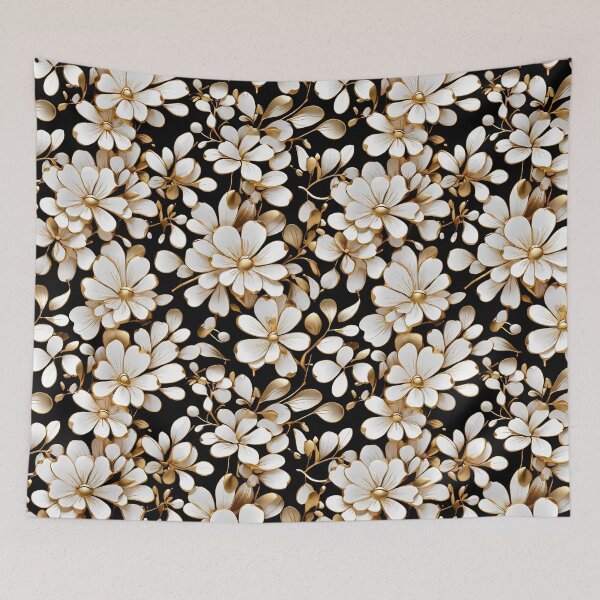 Item preview, Metallic Pattern: Flowers in gold metallic designed and sold by CreativeSparkzz.