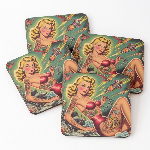 Item preview, Vintage Old School Tattoo Pin Up designed and sold by PulpVintage.