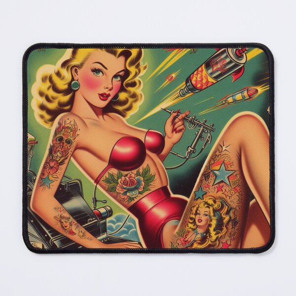 Item preview, Vintage Old School Tattoo Pin Up designed and sold by PulpVintage.