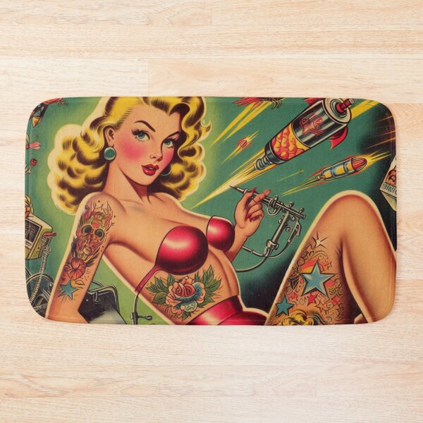 Item preview, Vintage Old School Tattoo Pin Up designed and sold by PulpVintage.