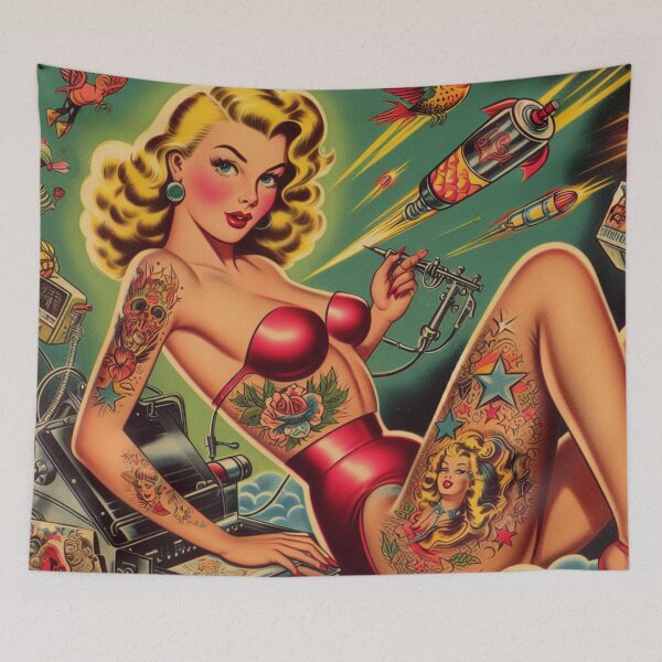 Item preview, Vintage Old School Tattoo Pin Up designed and sold by PulpVintage.