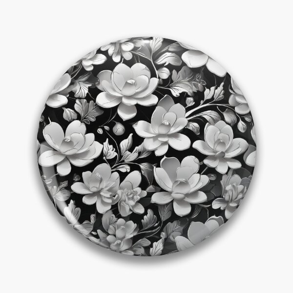Item preview, Metallic Pattern: Flowers in silver metallic designed and sold by CreativeSparkzz.