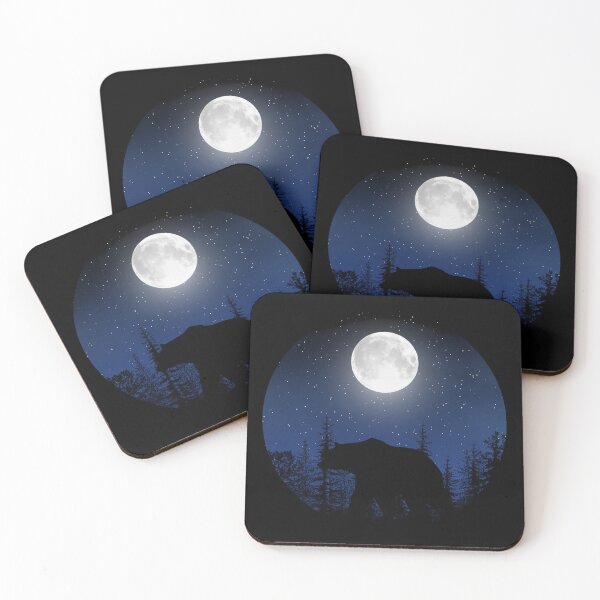 Item preview, grizzly bear on the full moon designed and sold by hyczycz.