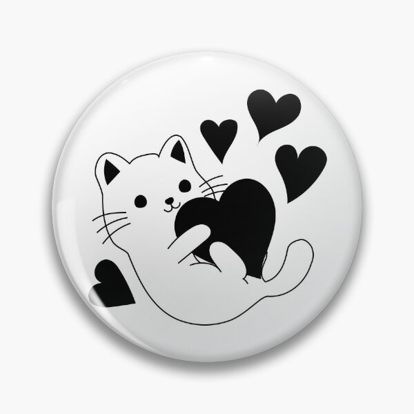 Item preview, Lindo gato con corazones designed and sold by shellsandbees.