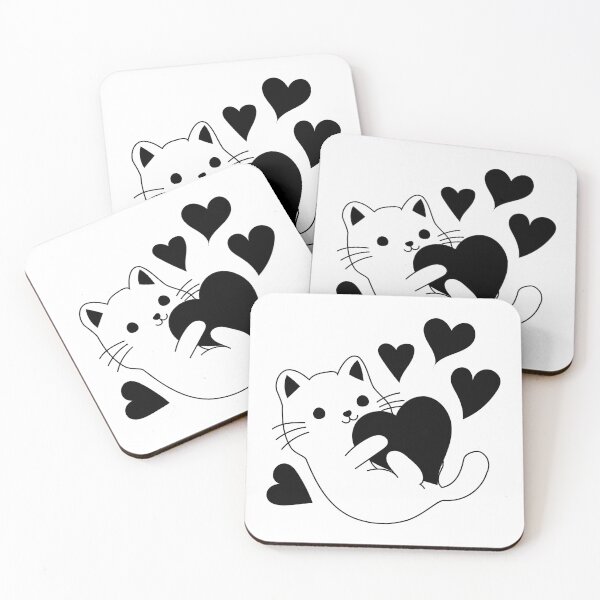 Item preview, Cute Cat with Hearts designed and sold by shellsandbees.