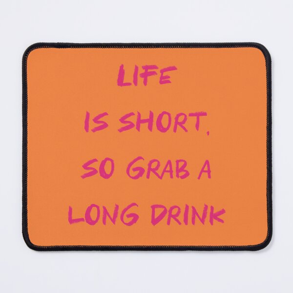 Item preview, Printable quote Life is short. Funny phrase sign for bar. Wall art in orange and fuchsia. Aesthetic modern art. designed and sold by AlarconStudio.