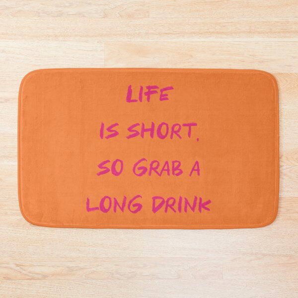 Item preview, Printable quote Life is short. Funny phrase sign for bar. Wall art in orange and fuchsia. Aesthetic modern art. designed and sold by AlarconStudio.