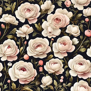 Artwork thumbnail, Ranunculus pattern by CreativeSparkzz
