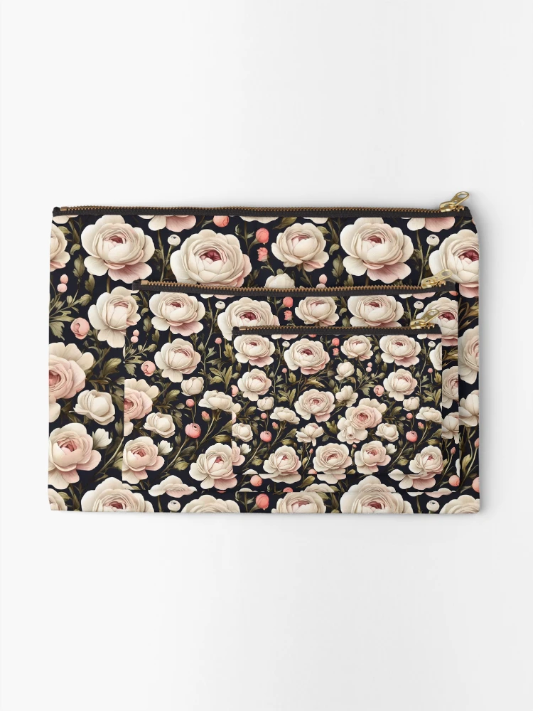 Thumbnail 2 of 4, Zipper Pouch, Ranunculus pattern designed and sold by CreativeSparkzz.