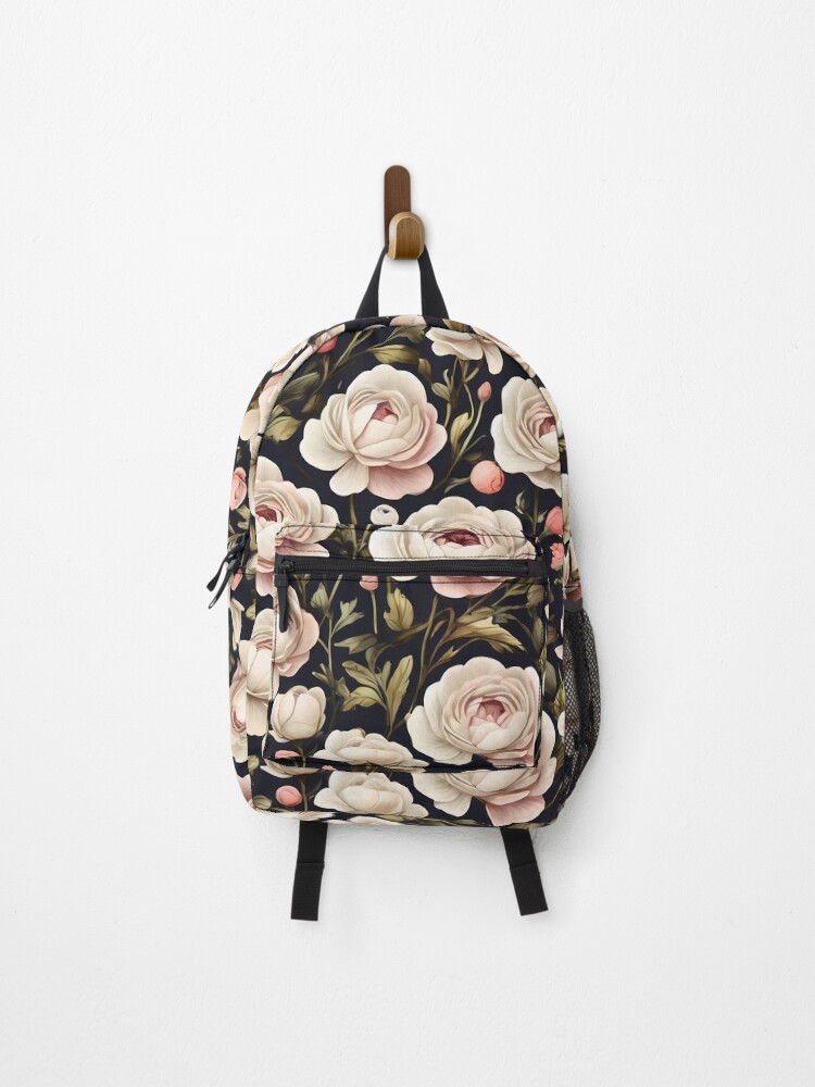 Thumbnail 1 of 3, Backpack, Ranunculus pattern designed and sold by CreativeSparkzz.