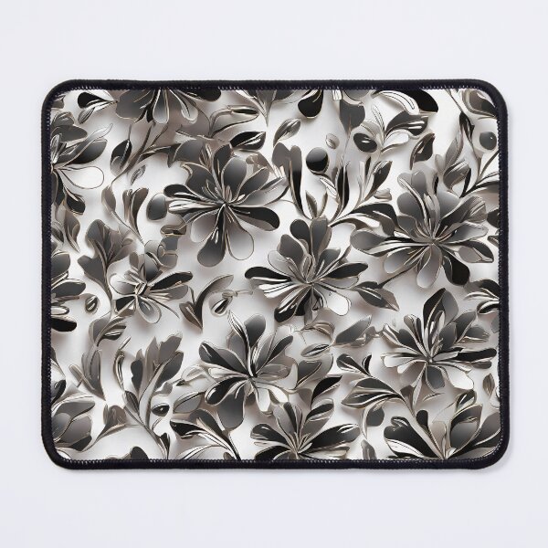 Item preview, Metallic Pattern: Flowers in silver metallic designed and sold by CreativeSparkzz.