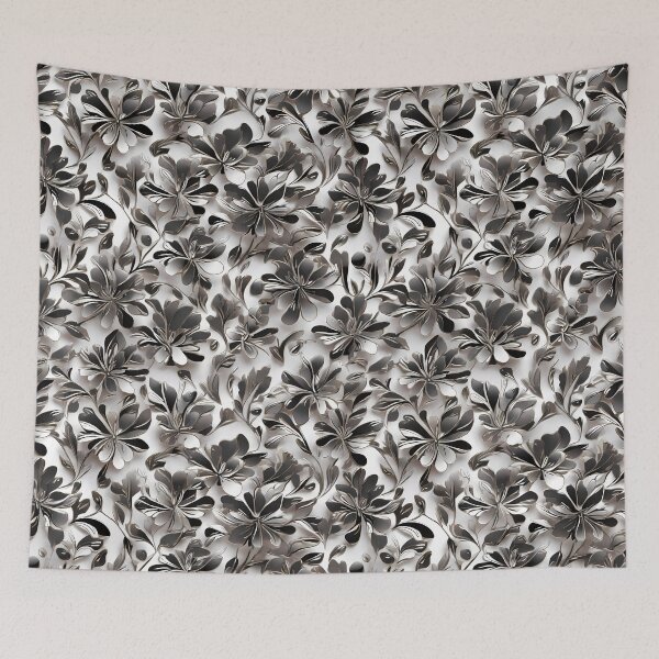 Item preview, Metallic Pattern: Flowers in silver metallic designed and sold by CreativeSparkzz.
