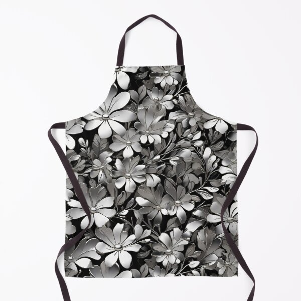 Item preview, Metallic Pattern: Flowers in silver metallic designed and sold by CreativeSparkzz.