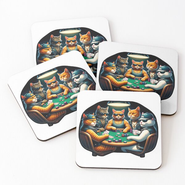 Item preview, Angry Cats Playing Poker designed and sold by BrinaandPops.