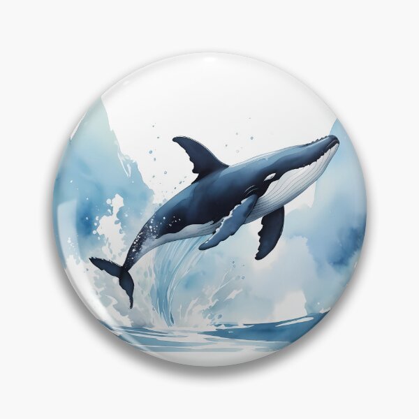 Item preview, Ink wash painting, a whale soaring through the air designed and sold by DevushkaStore.