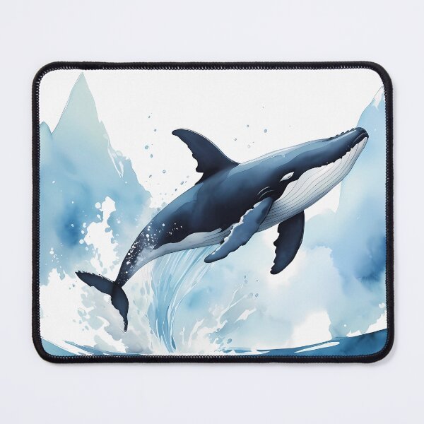Item preview, Ink wash painting, a whale soaring through the air designed and sold by DevushkaStore.