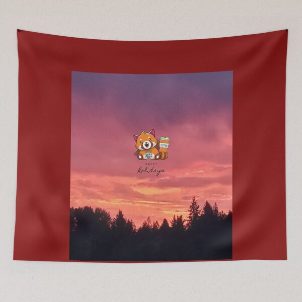 Item preview, cute happy holidays Kawaii coffee panda,. designed and sold by MCanderart.