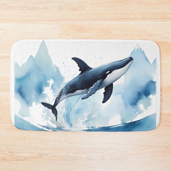 Item preview, Ink wash painting, a whale soaring through the air designed and sold by DevushkaStore.