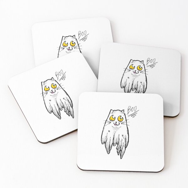 Item preview, Ghost Kitty tattoo flash designed and sold by AderynValentine.