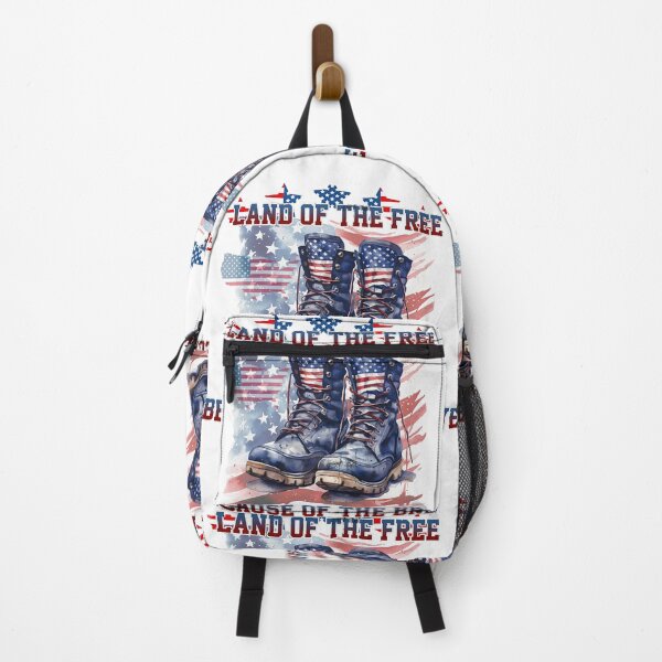Item preview, land of the free because of the brava, usa flag designed and sold by neosticker.