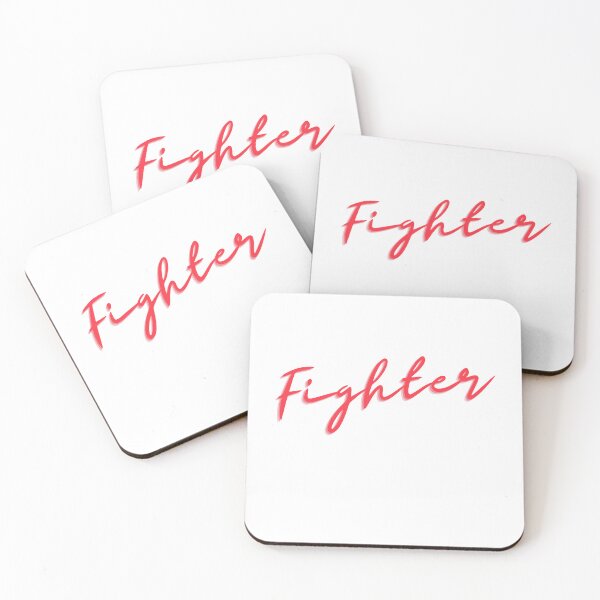 Item preview, "Fighter" Script Graphic in Bold Red designed and sold by Kristalin Glass.