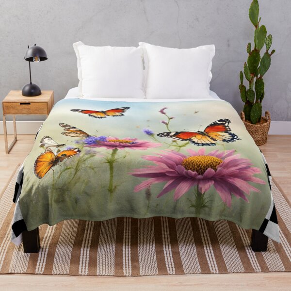 Item preview, Butterflies and Flowers on checkered background designed and sold by missdebi27.