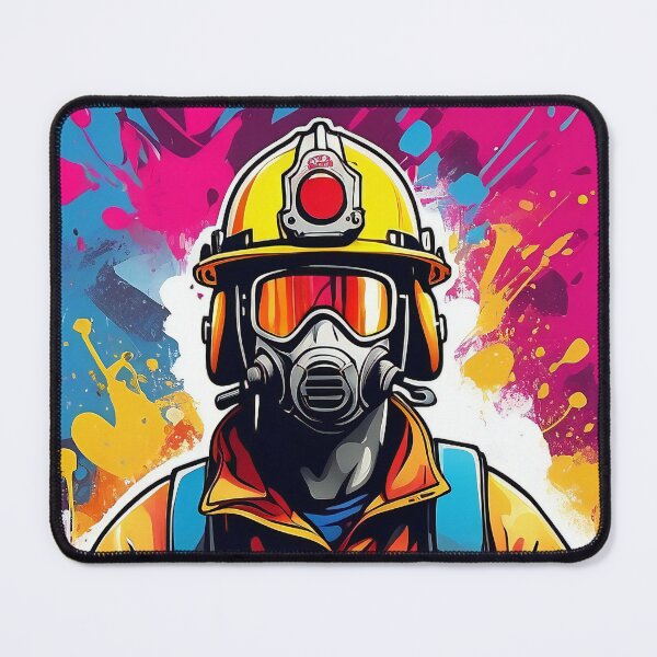 Item preview, Dauntless Valour in Splattered Hues: Firefighter’s Silent Watch designed and sold by ArtComixHaven.