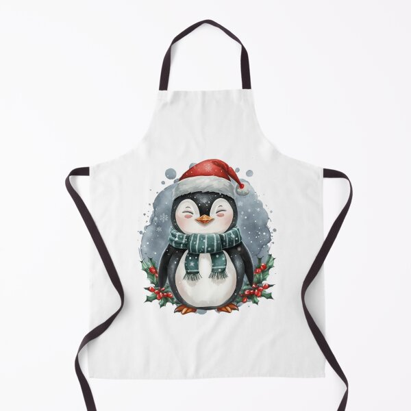 Item preview, Watercolor Penguin Christmas Illustration designed and sold by phantasmalfairy.