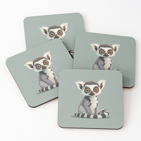 Item preview, Cute Lemur monkey illustration on a solid background designed and sold by JeClaDesign.