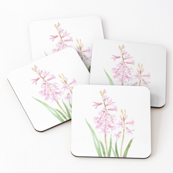 Item preview, 2 pink hyacinth flowers hand painted designed and sold by SelenePaintings .